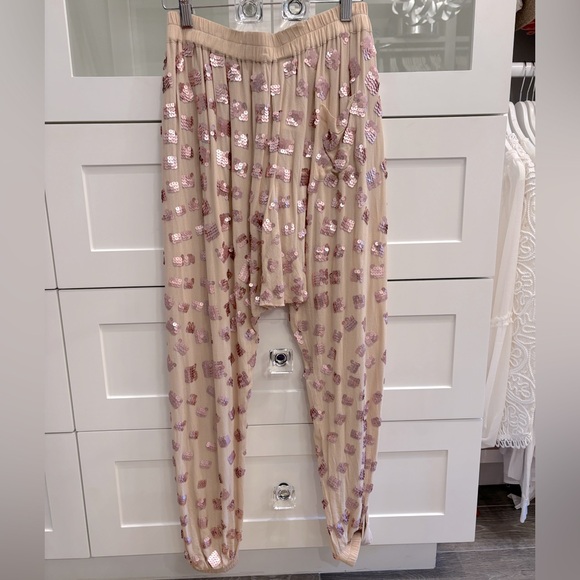 Free People Break Of Dawn Harem Pants Sequin Embellished XS - Picture 4 of 5